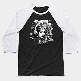 Musical Expression: A Street Art Style Illustration Baseball T-Shirt